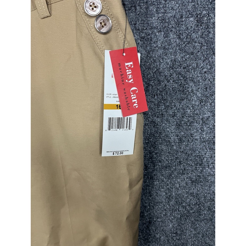 Rafaella Women's Khaki Pants Size 16 Tan Straight Leg Curvy Fit - Picture 4 of 11